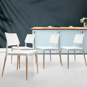 Set of 4 Belloch Replica Wooden Stackable Dining Chairs - White - Homecoze