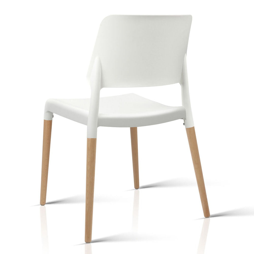 Set of 4 Belloch Replica Wooden Stackable Dining Chairs - White - Homecoze