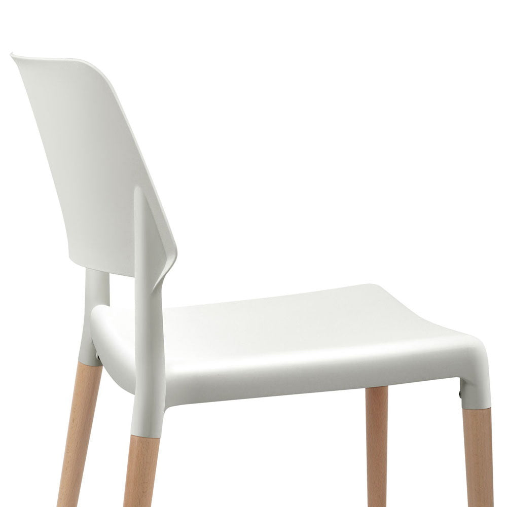Set of 4 Belloch Replica Wooden Stackable Dining Chairs - White - Homecoze