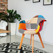 Set of 2 Fabric Dining Chairs - Multicoloured - Homecoze