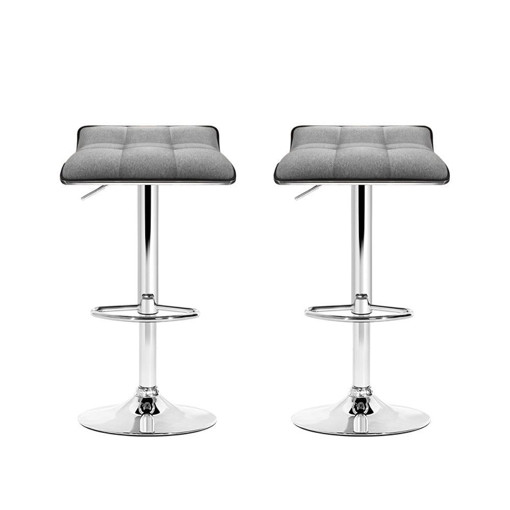 Vera (Set of 2) Wave Bar Stools - Grey - Homecoze