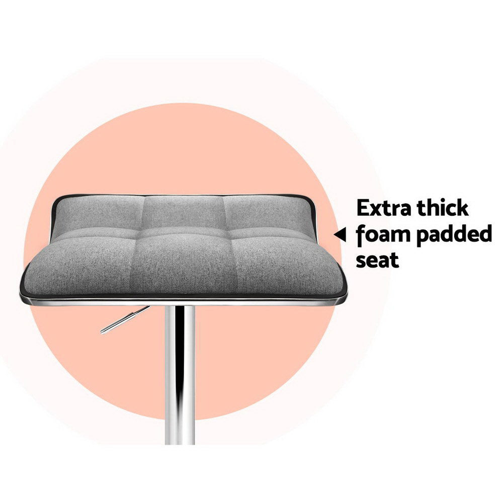 Vera (Set of 2) Wave Bar Stools - Grey - Homecoze