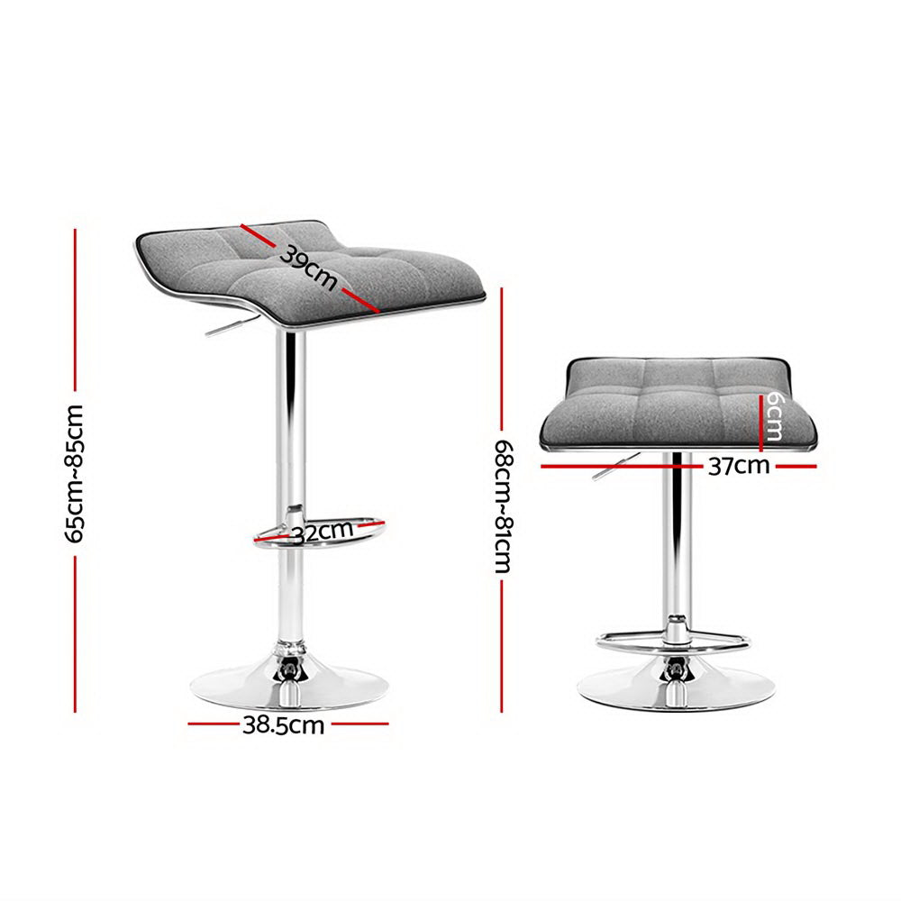 Vera (Set of 4) Wave Bar Stools - Grey - Homecoze