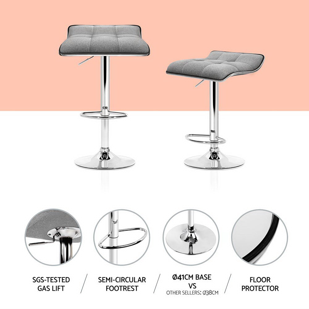 Vera (Set of 4) Wave Bar Stools - Grey - Homecoze