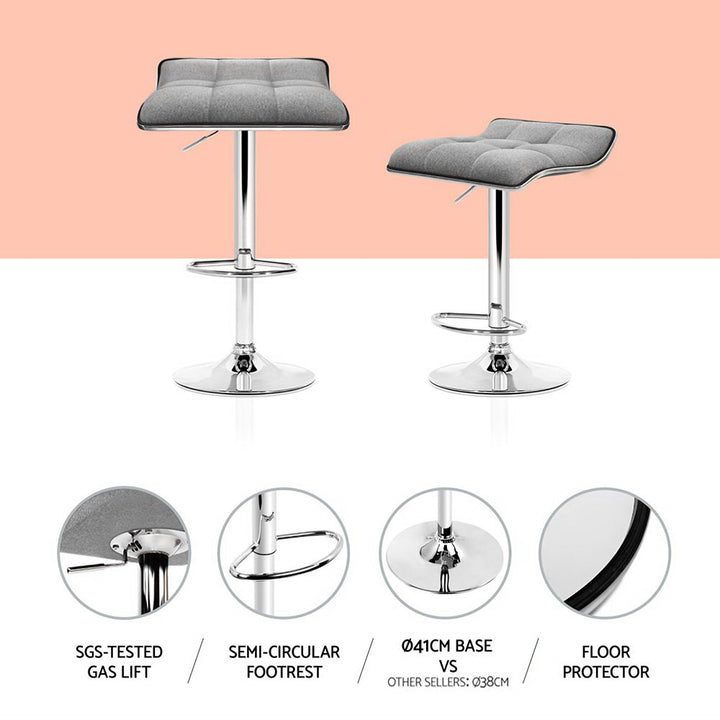 Vera (Set of 4) Wave Bar Stools - Grey - Homecoze