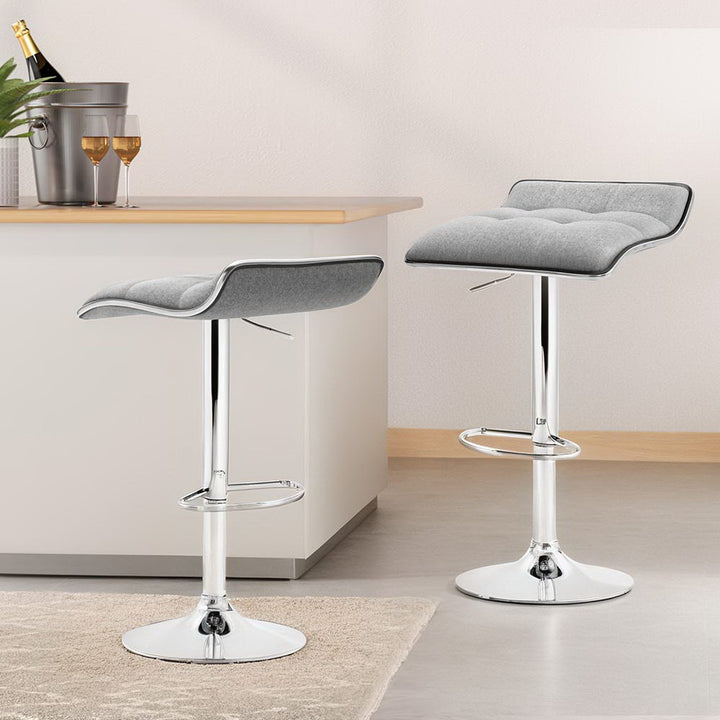 Vera (Set of 4) Wave Bar Stools - Grey