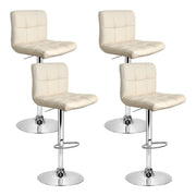Layla (Set of 4) PU Leather Bar Stools - Beige - Homecoze