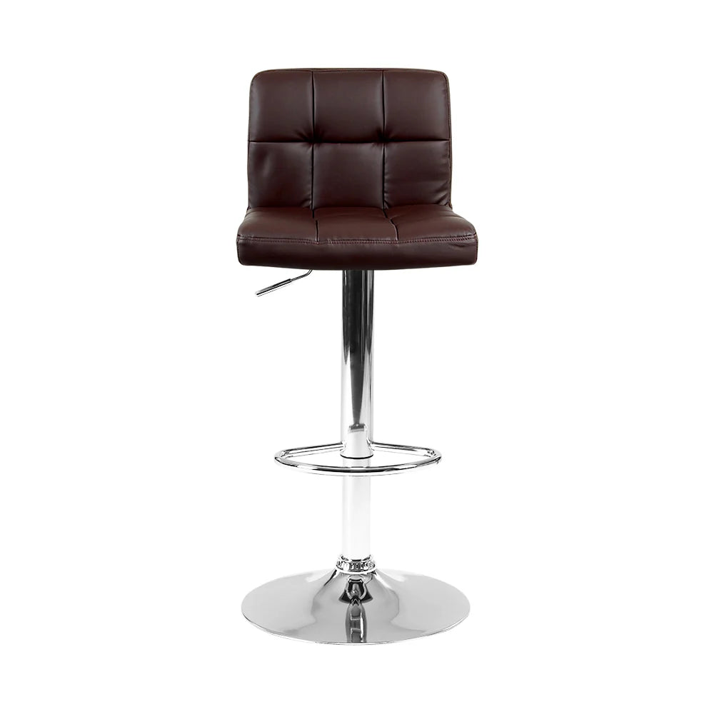 Layla (Set of 2) PU Leather Bar Stools - Chocolate
