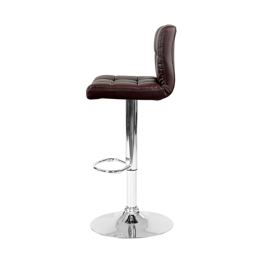 Layla (Set of 2) PU Leather Bar Stools - Chocolate