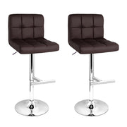 Layla (Set of 2) PU Leather Bar Stools - Chocolate - Homecoze