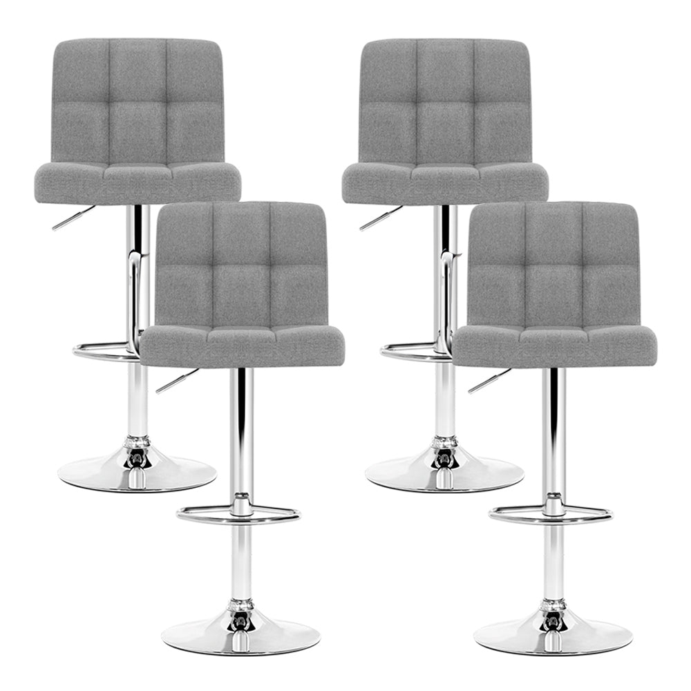 Layla (Set of 4) Linen Bar Stools - Grey - Homecoze