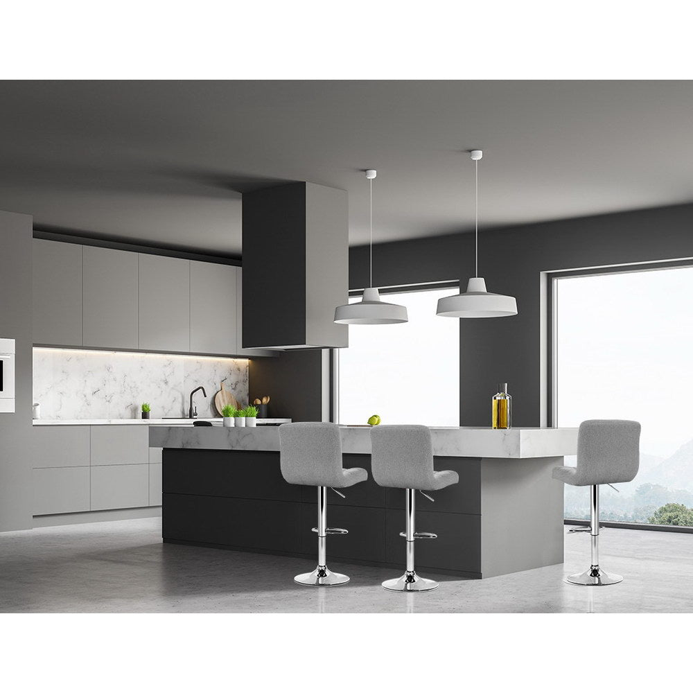 Layla (Set of 4) Linen Bar Stools - Grey - Homecoze