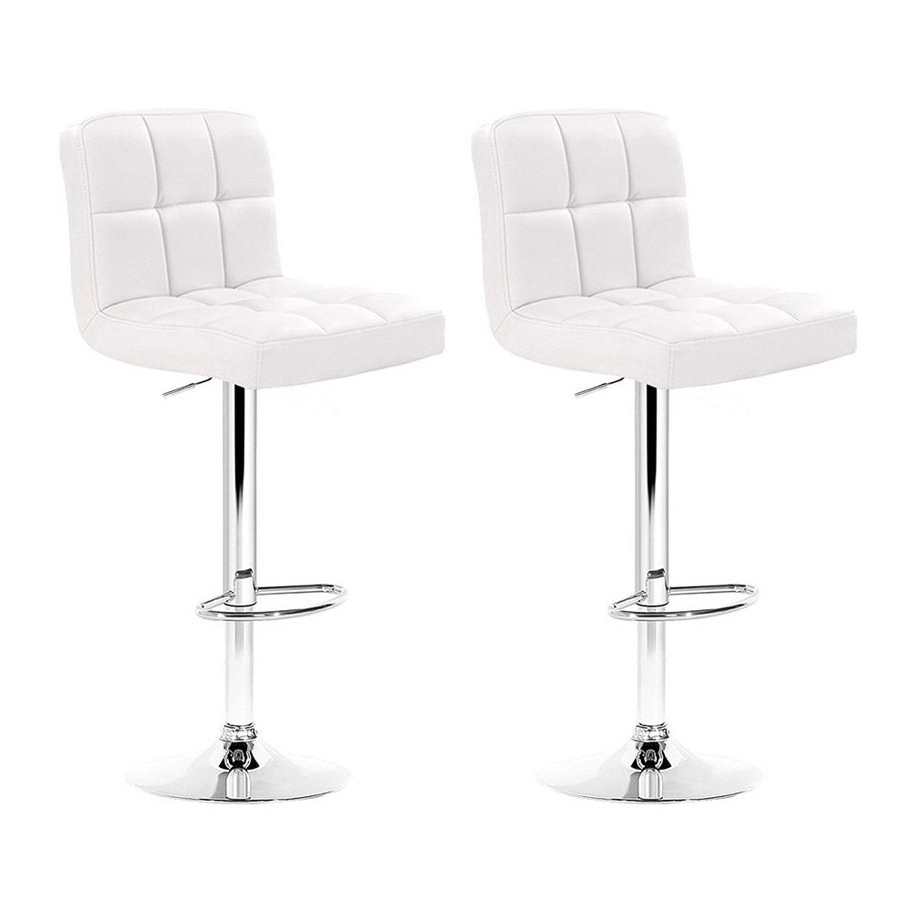 Layla (Set of 2) PU Leather Bar Stools - White - Homecoze