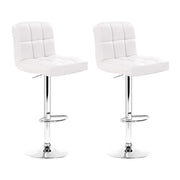 Layla (Set of 2) PU Leather Bar Stools - White - Homecoze
