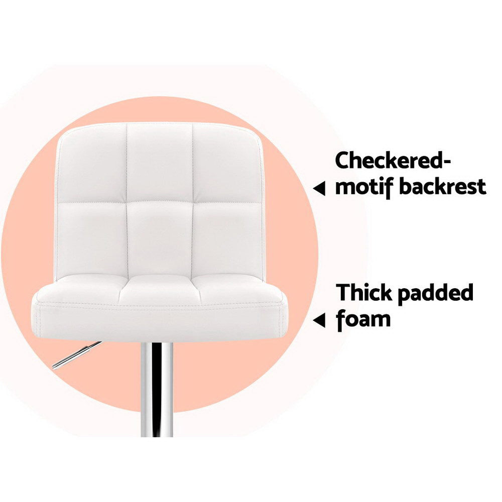 Layla (Set of 2) PU Leather Bar Stools - White - Homecoze