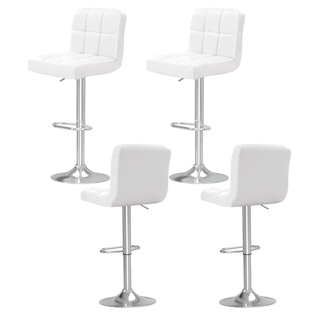 Layla (Set of 4) PU Leather Bar Stools - White - Homecoze