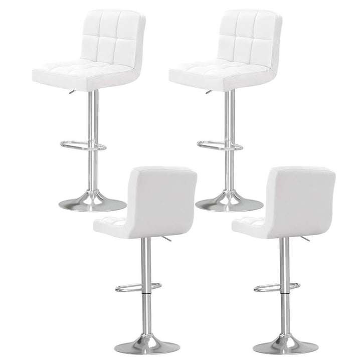 Layla (Set of 4) PU Leather Bar Stools - White - Homecoze