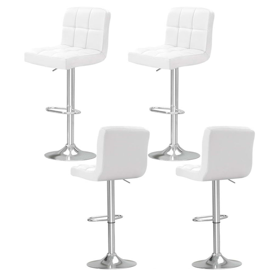 Layla (Set of 4) PU Leather Bar Stools - White - Homecoze