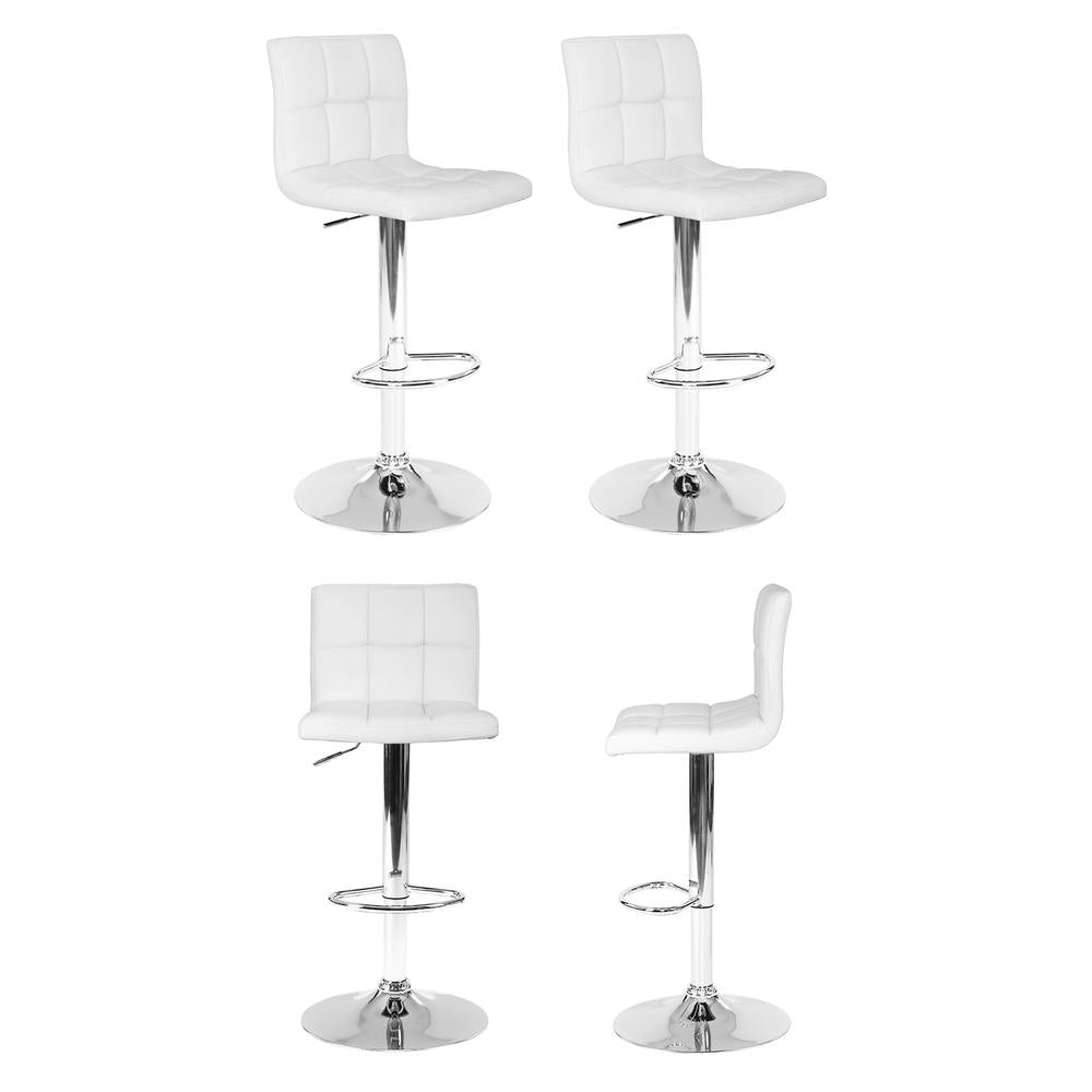 Layla (Set of 4) PU Leather Bar Stools - White - Homecoze