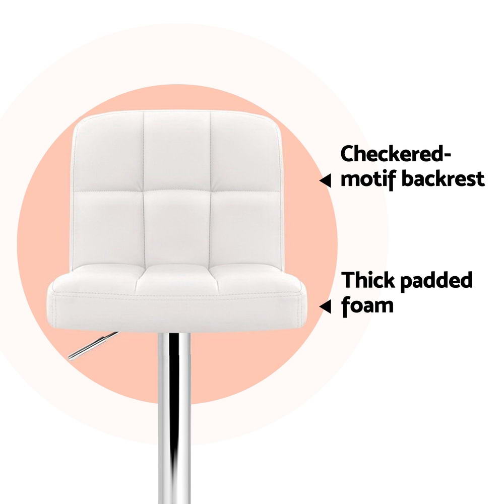 Layla (Set of 4) PU Leather Bar Stools - White - Homecoze