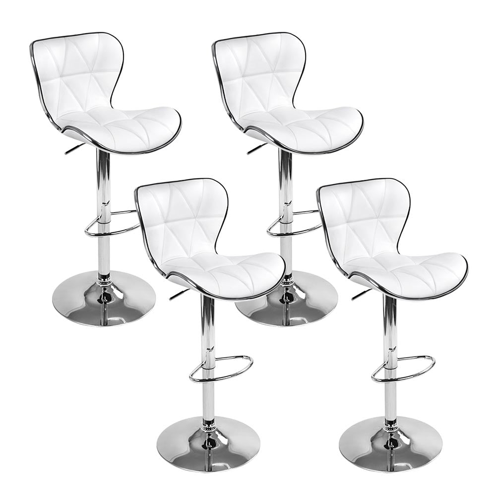 Remi (Set of 4) PU Leather Bar Stools - White - Homecoze