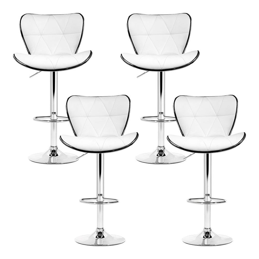 Remi (Set of 4) PU Leather Bar Stools - White - Homecoze