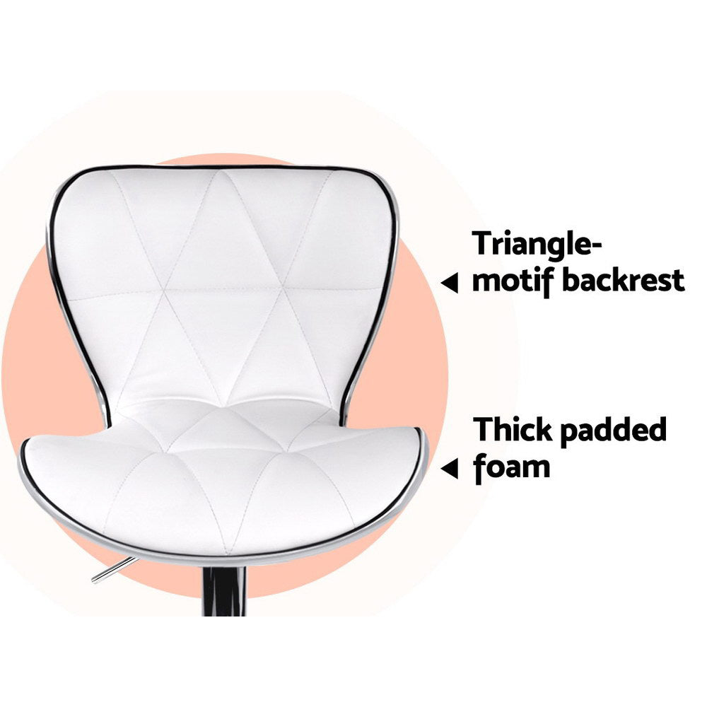 Remi (Set of 4) PU Leather Bar Stools - White - Homecoze