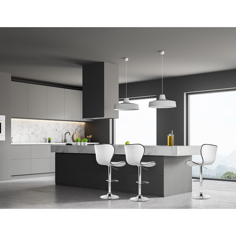 Remi (Set of 4) PU Leather Bar Stools - White - Homecoze