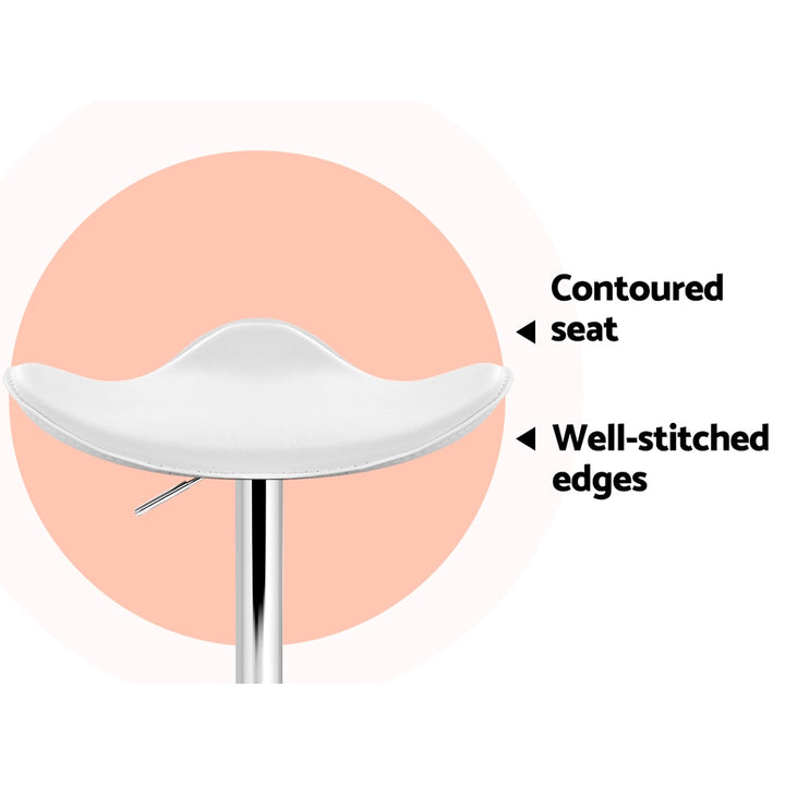 Mapel (Set of 2) PU Leather Bar Stools - White - Homecoze