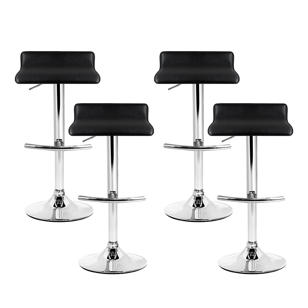 Lily (Set of 4) Wave Bar Stools - Black - Homecoze