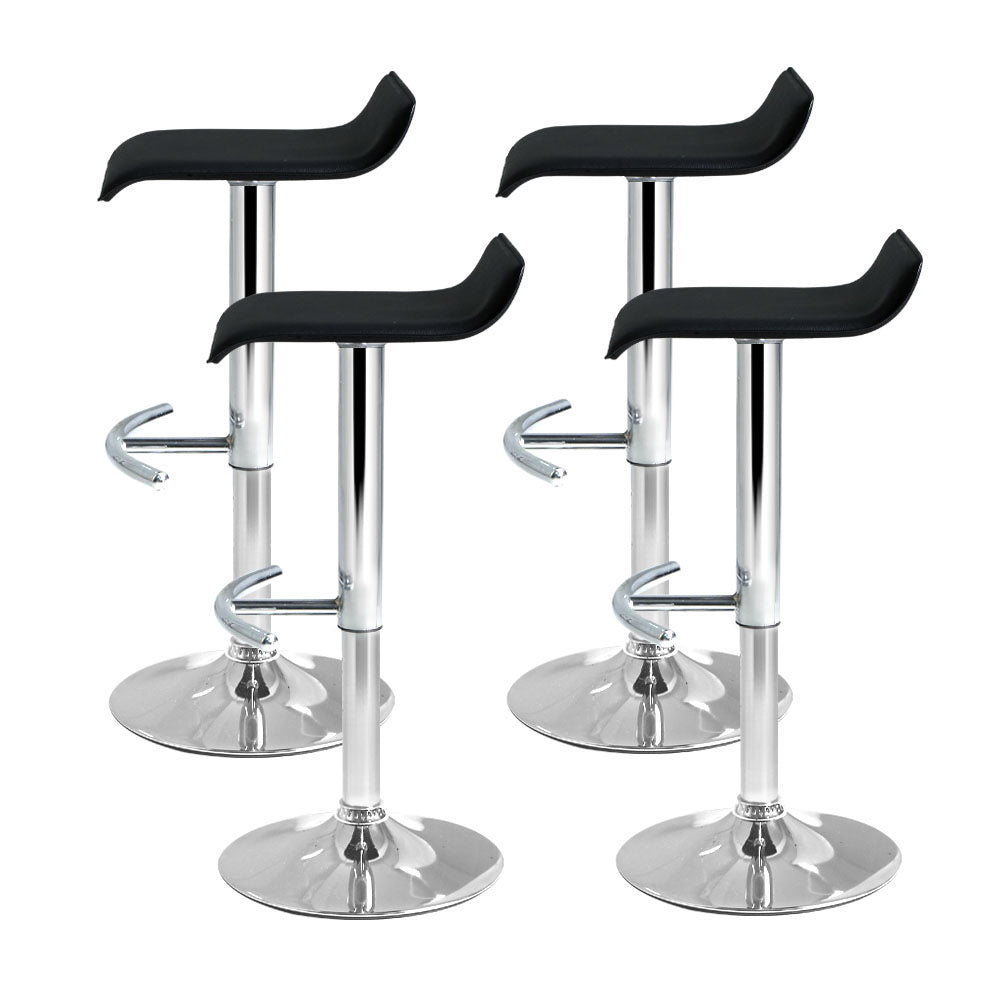 Lily (Set of 4) Wave Bar Stools - Black - Homecoze