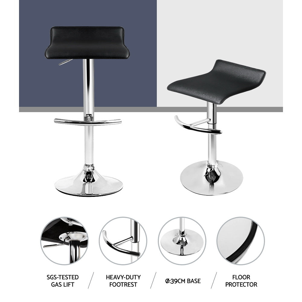Lily (Set of 4) Wave Bar Stools - Black - Homecoze