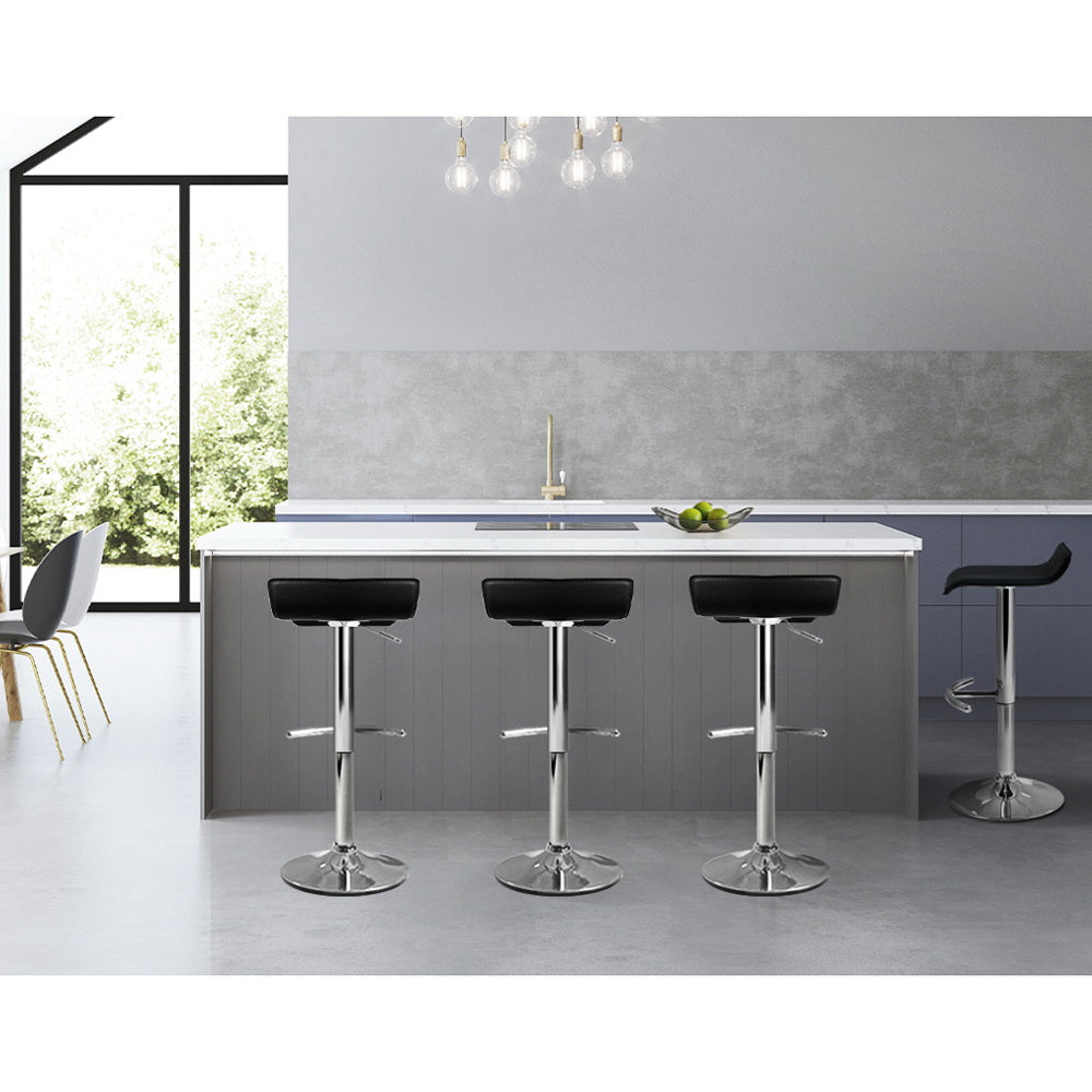 Lily (Set of 4) Wave Bar Stools - Black - Homecoze