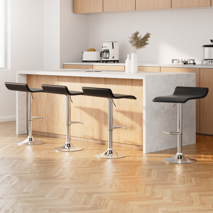 Lily (Set of 4) Wave Bar Stools - Black - Homecoze