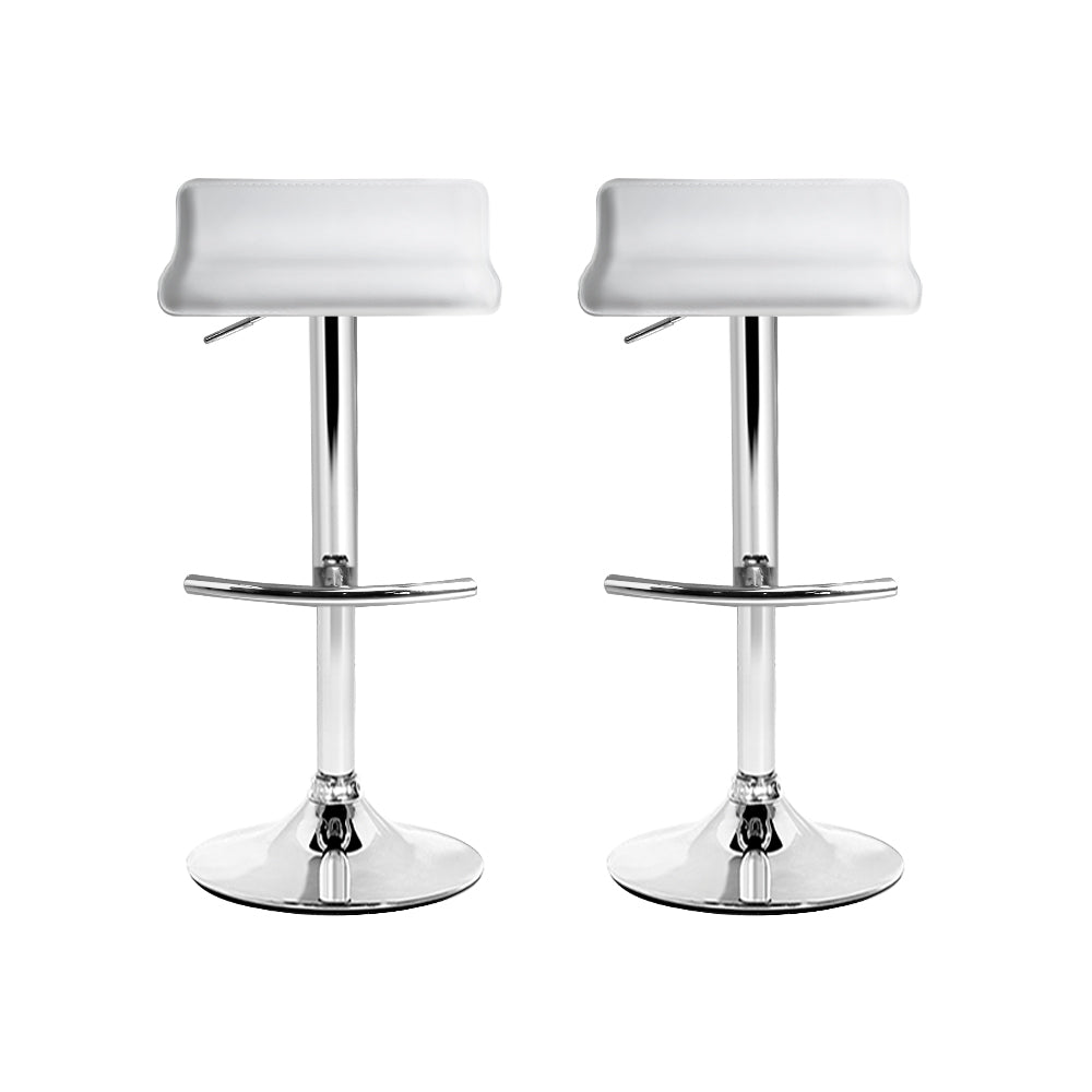 Lily (Set of 2) Wave Bar Stools - White - Homecoze