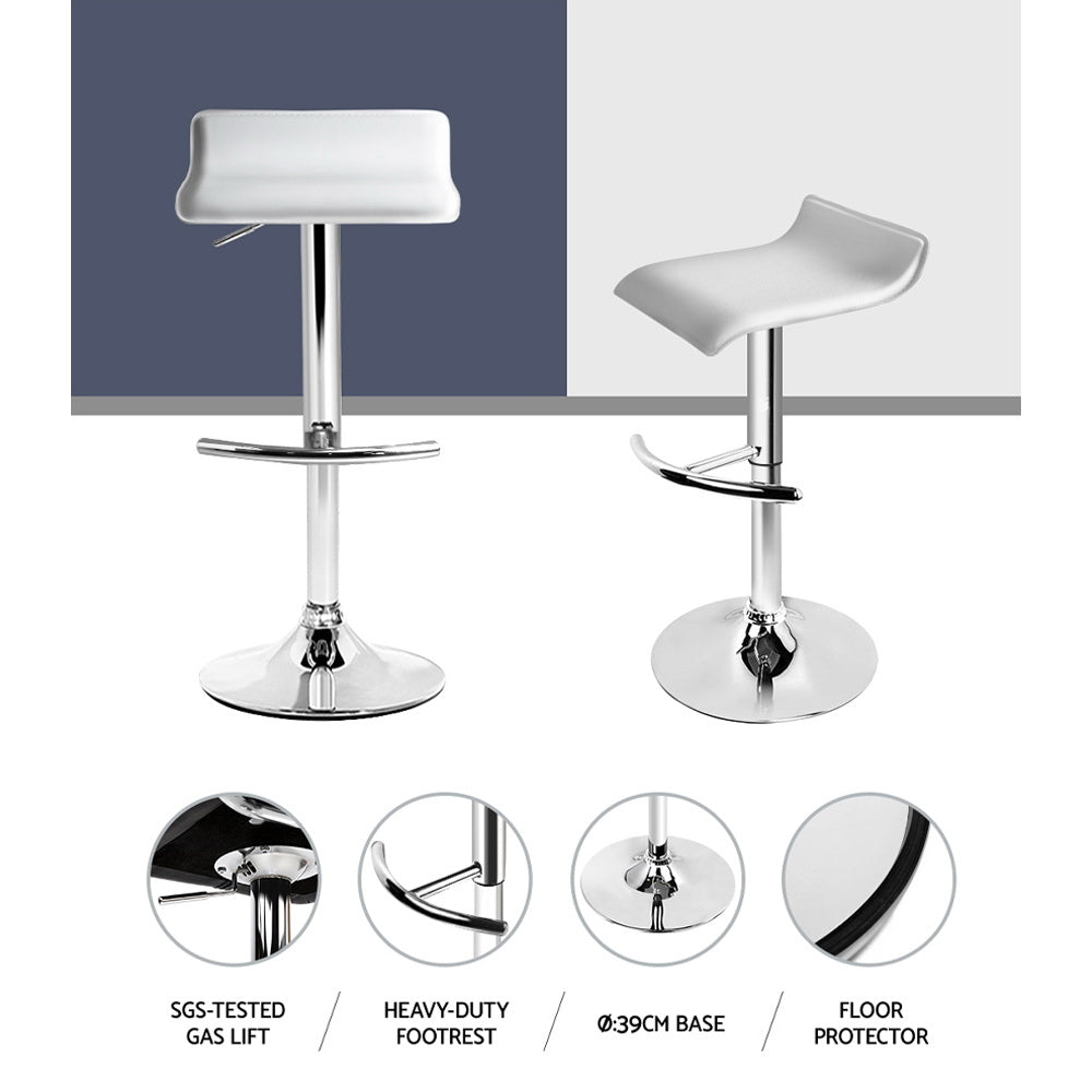 Lily (Set of 2) Wave Bar Stools - White - Homecoze