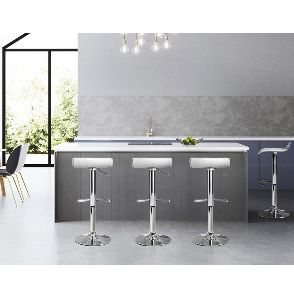 Lily (Set of 4) Wave Bar Stools - White - Homecoze