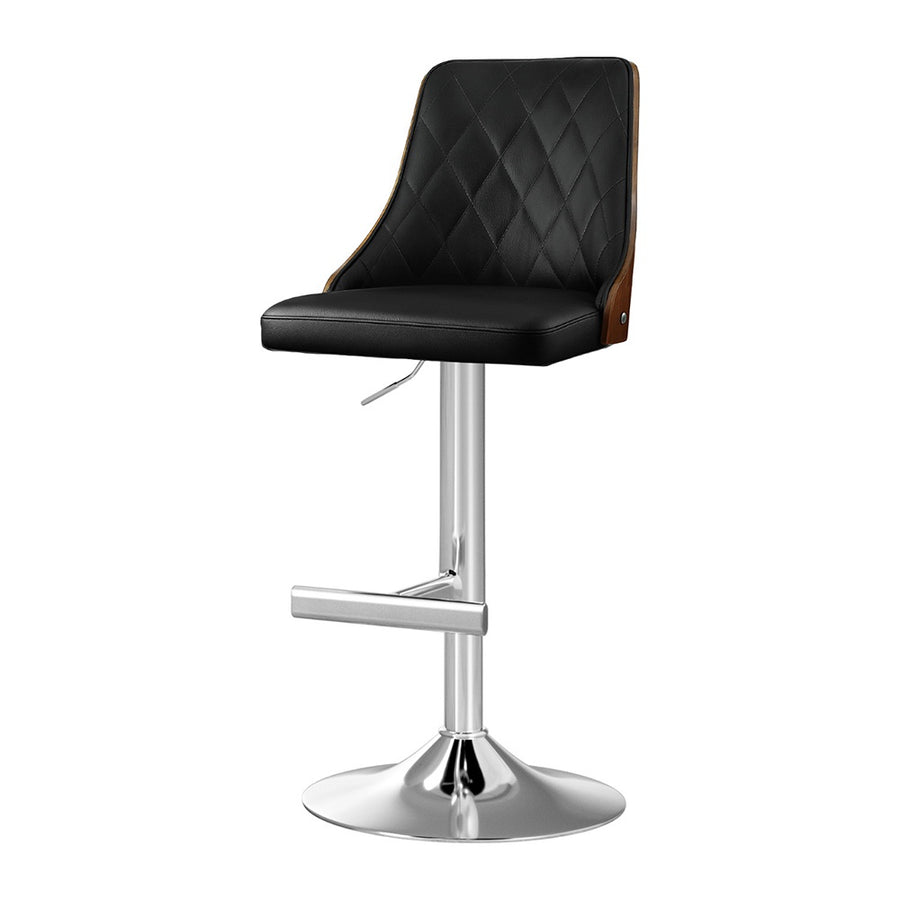 Alaric (Single) PU Leather Bar Stool - Black - Homecoze