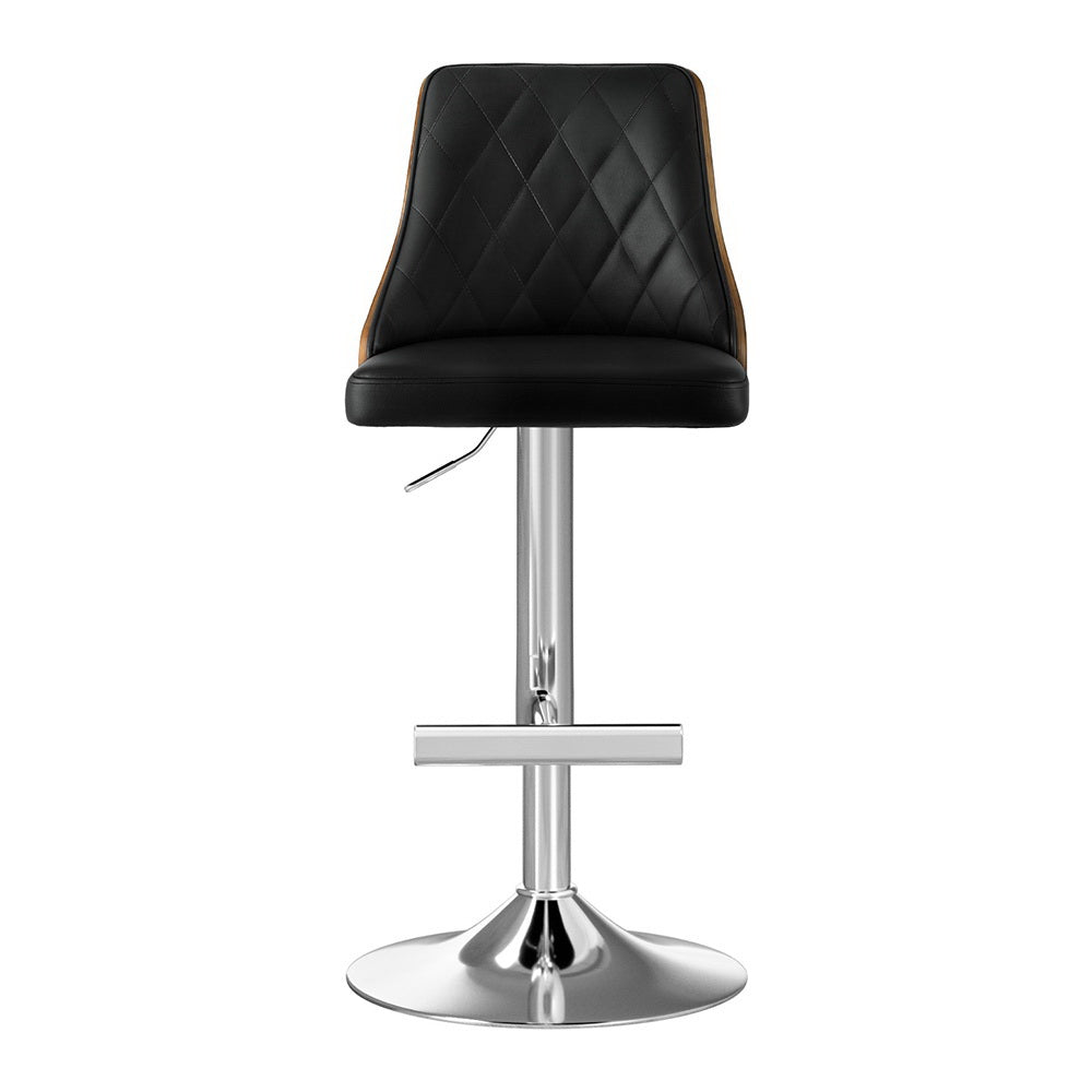 Alaric (Set of 4) PU Leather Bar Stools - Black - Homecoze