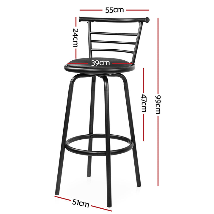 Noah (Set of 2) Bar Stools 75cm - Black - Homecoze