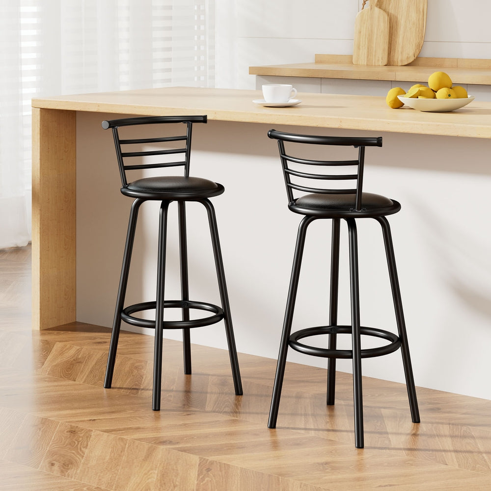 Noah (Set of 2) Bar Stools 75cm - Black - Homecoze