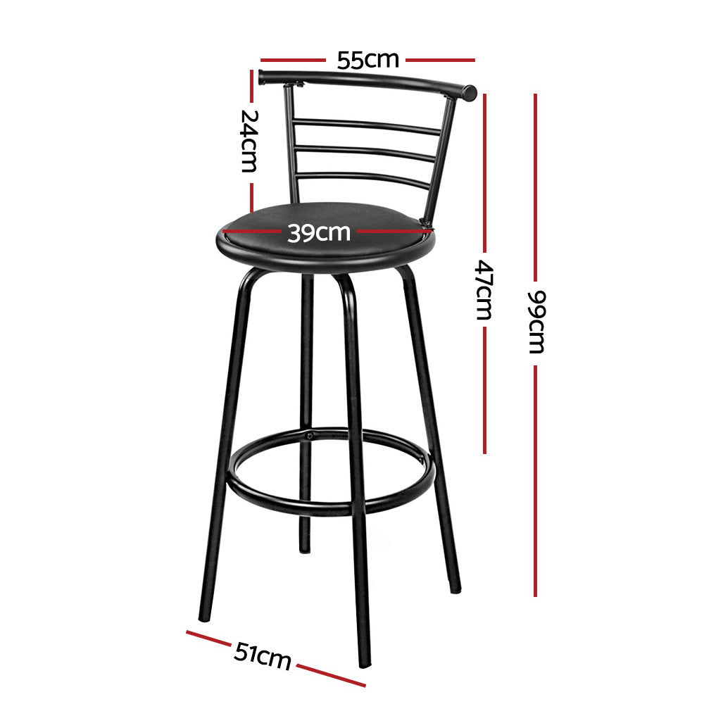Noah (Set of 4) Bar Stools 75cm - Black - Homecoze