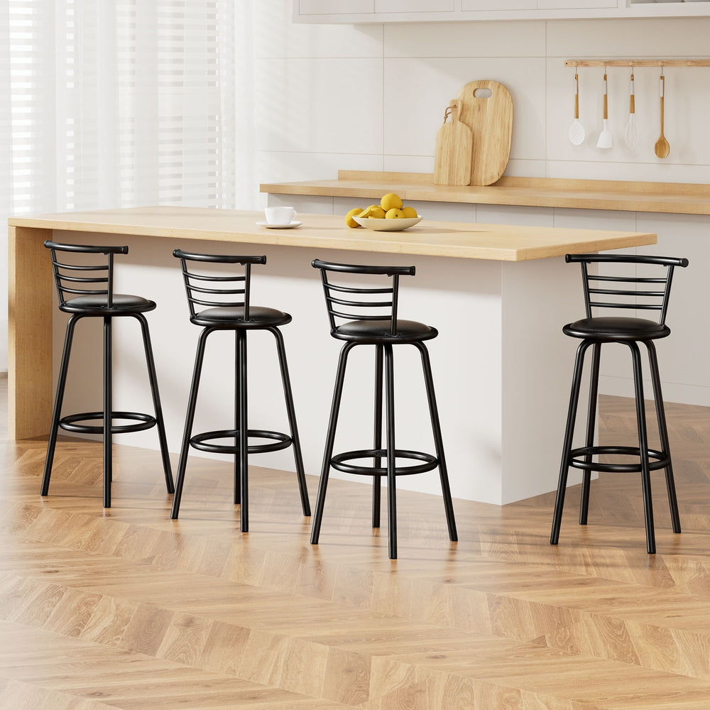 Noah (Set of 4) Bar Stools 75cm - Black - Homecoze