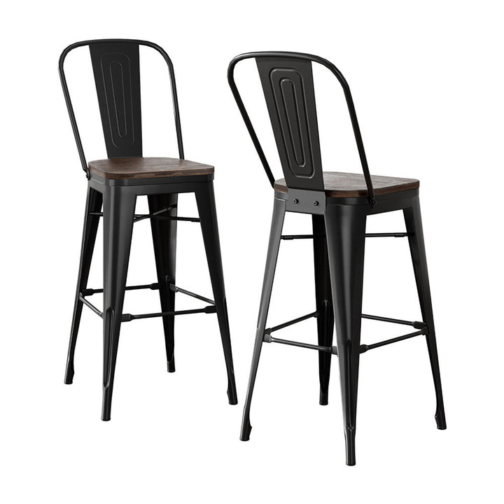 Felix (Set of 2) Bar Stools 76cm - Black - Homecoze