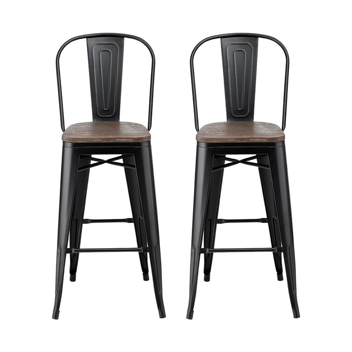Felix (Set of 2) Bar Stools 76cm - Black - Homecoze