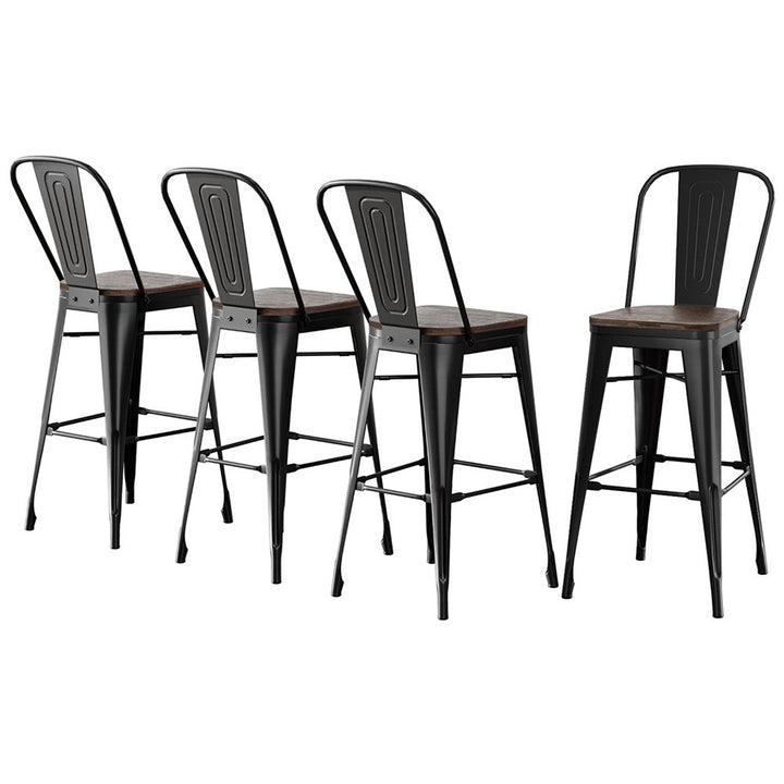 Felix (Set of 4) Bar Stools 76cm - Black - Homecoze