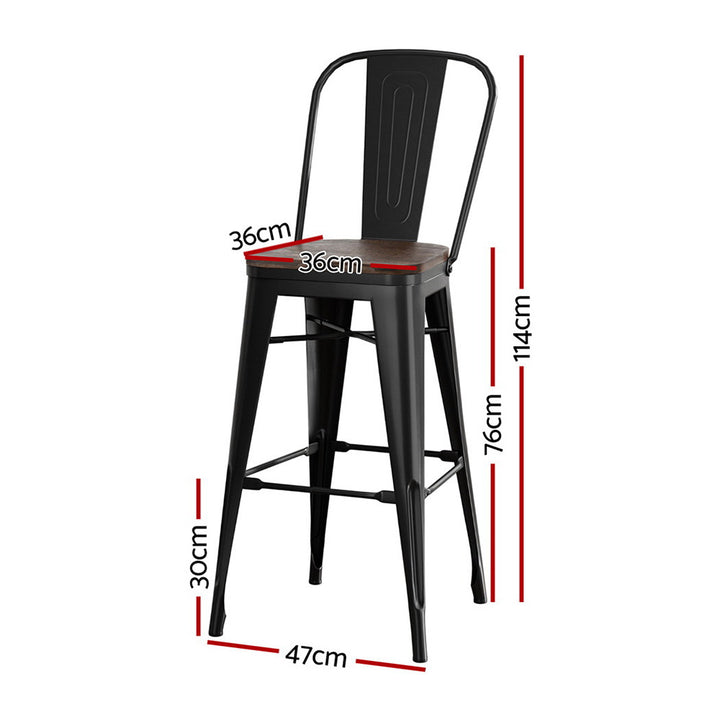 Felix (Set of 4) Bar Stools 76cm - Black - Homecoze