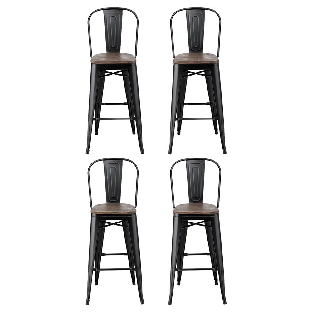 Felix (Set of 4) Bar Stools 76cm - Black - Homecoze