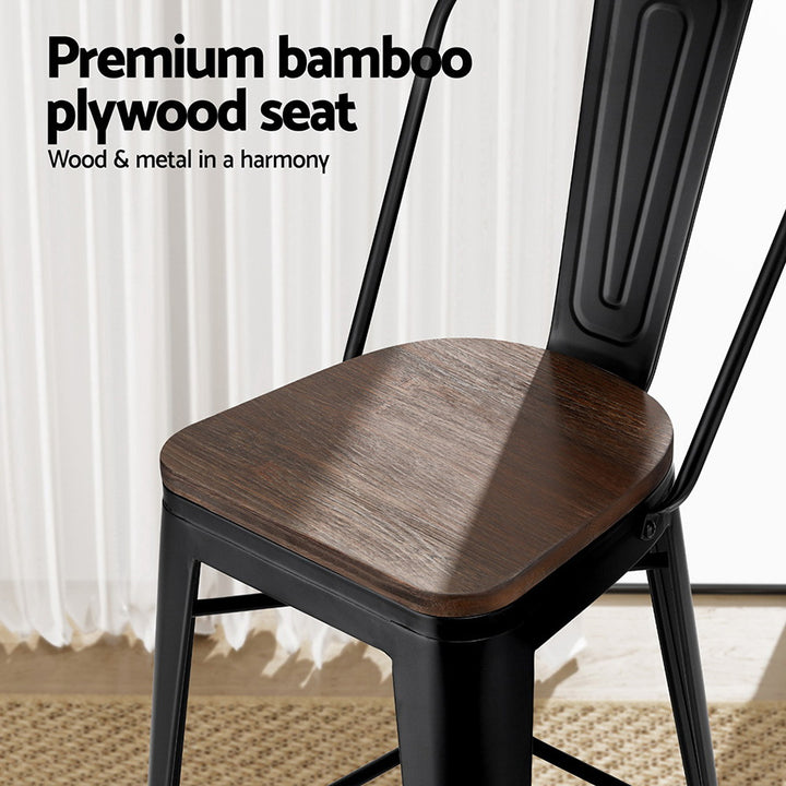 Felix (Set of 4) Bar Stools 76cm - Black - Homecoze