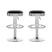 Tatum (Set of 2) Bar Stools - Black & Chrome - Homecoze